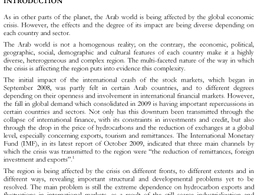 Impact of the Global Economic Crisis in Arab Countries