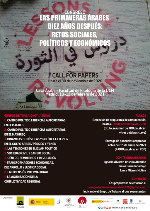 Call for papers: Congress on “The Arab Springs Ten Years Later”  