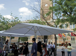 Open-air Terrace Café at Casa Árabe in Madrid